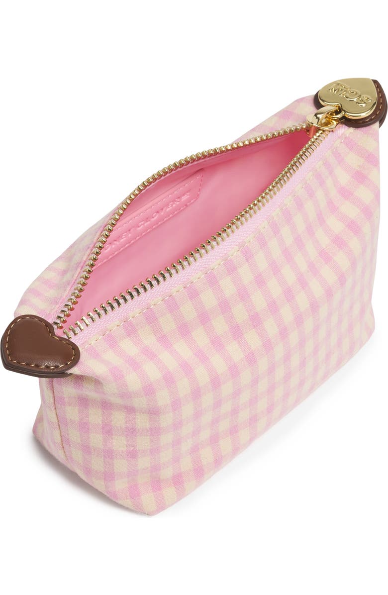 Stoney Clover Lane x Liberty Gingham Print Cotton Canvas Pouchette, Alternate, color, Rose Gingham