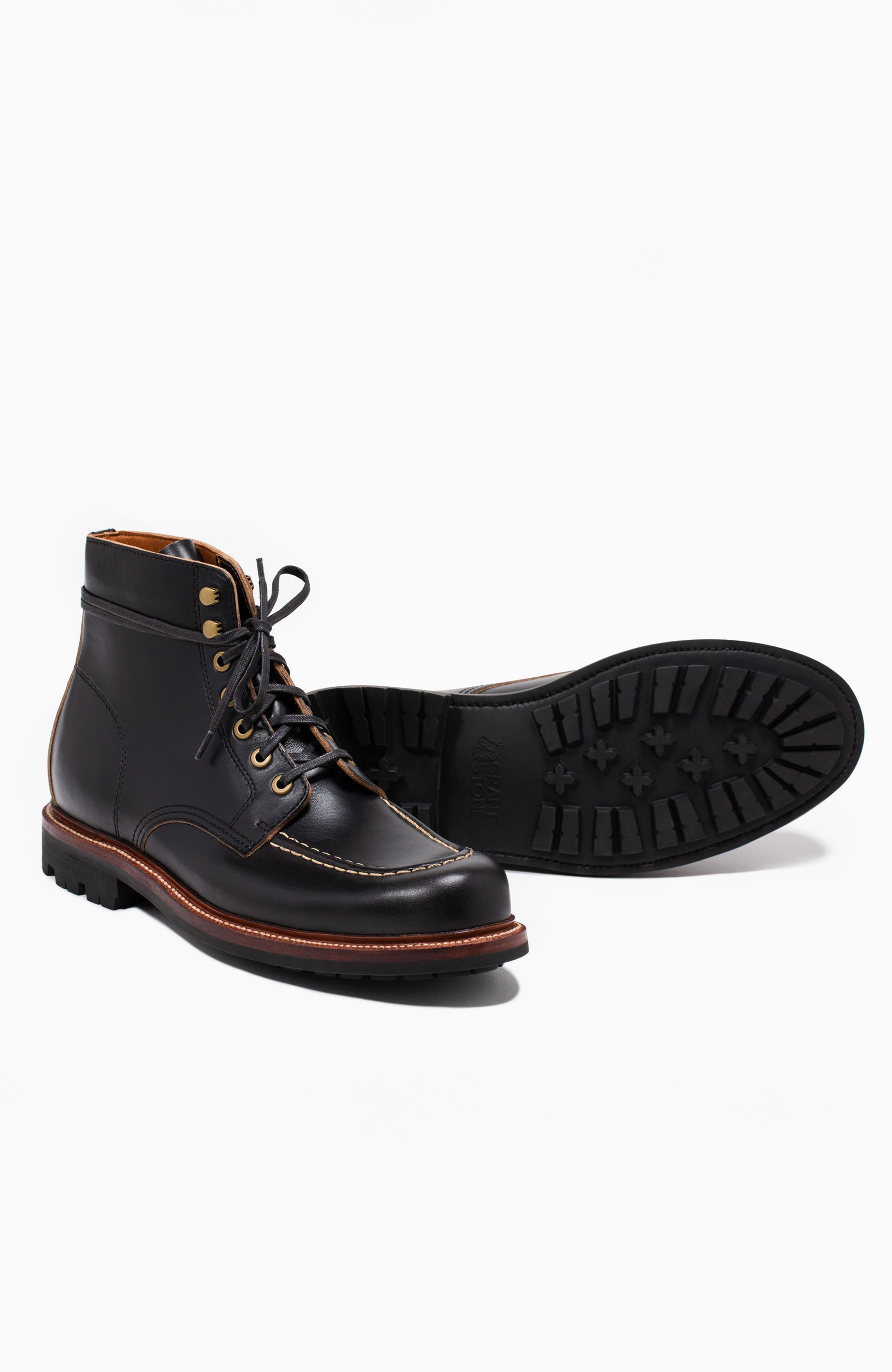 Grant Stone Brass Boot, Alternate, color, Black Chromexcel