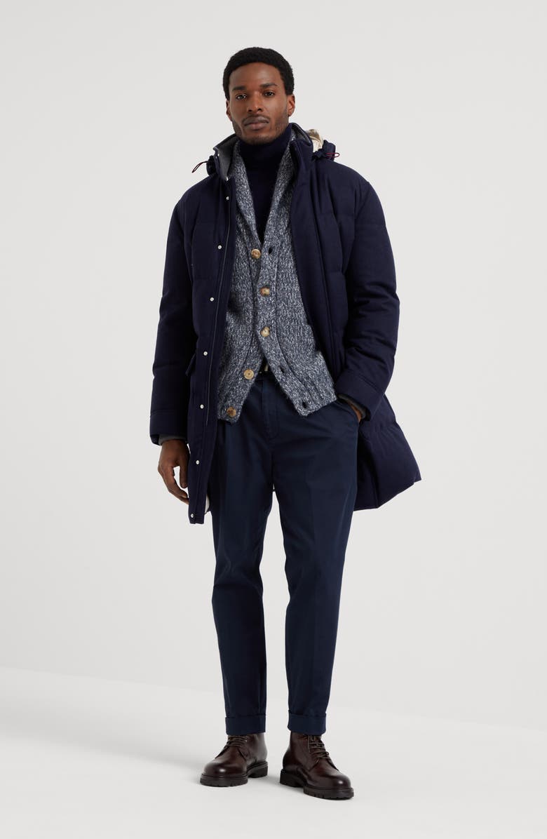 Brunello Cucinelli Wool flannel down jacket, Alternate, color, 