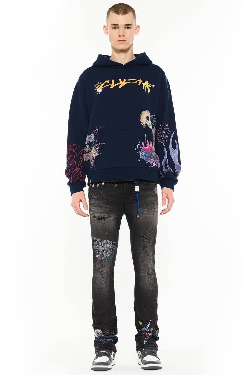 Cult of Individuality Graphic Hoodie Sweatshirt, Alternate, color, Black