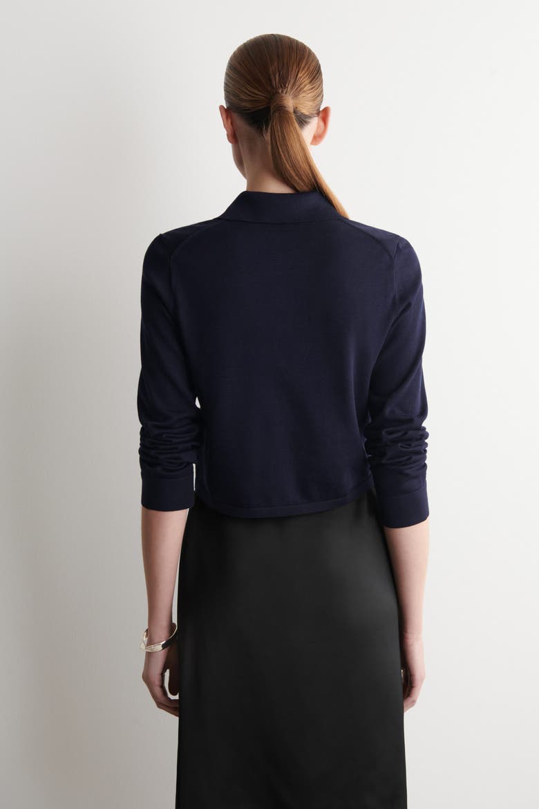 Pocket-detail Knitted Cotton Cardigan, Alternate, color, NAVY