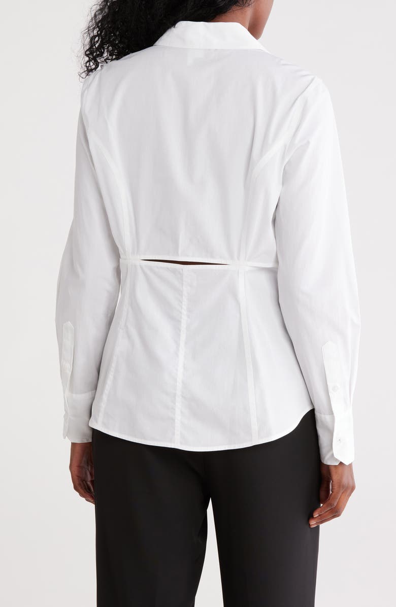 DKNY Long Sleeve Cotton Poplin Button-Up Shirt, Alternate, color, 
