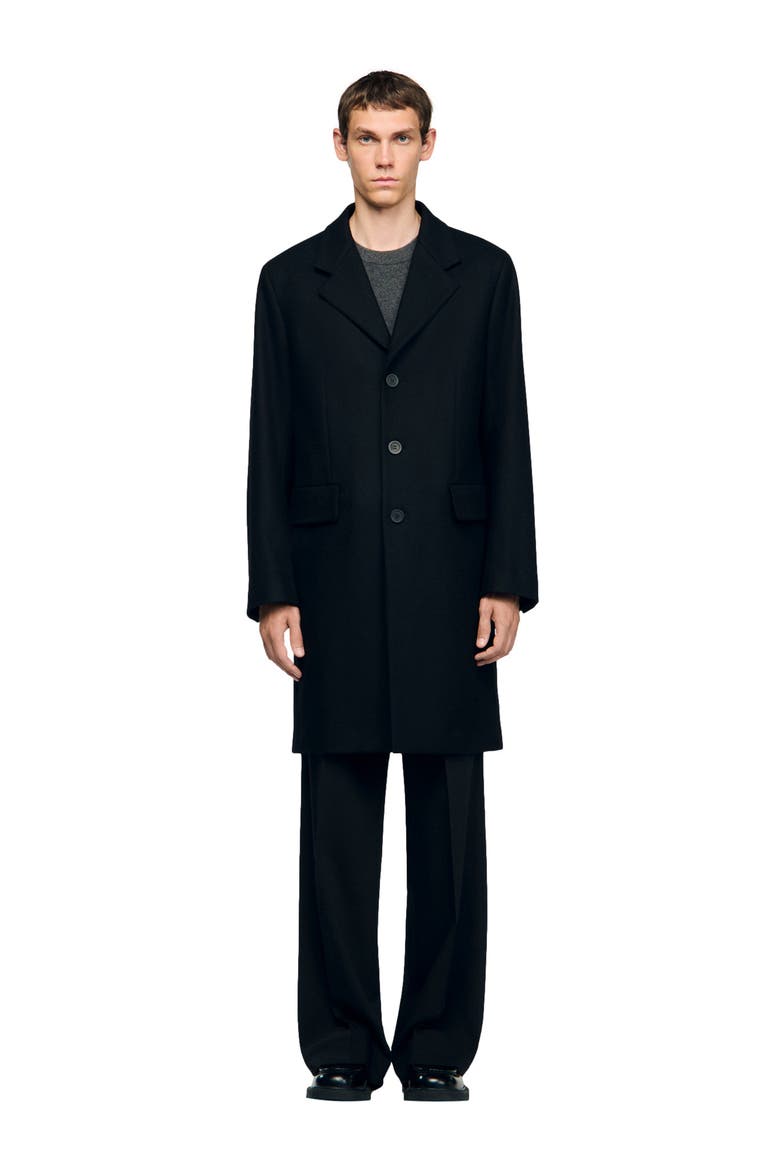 Wool and cashmere coat, Main, color, Black