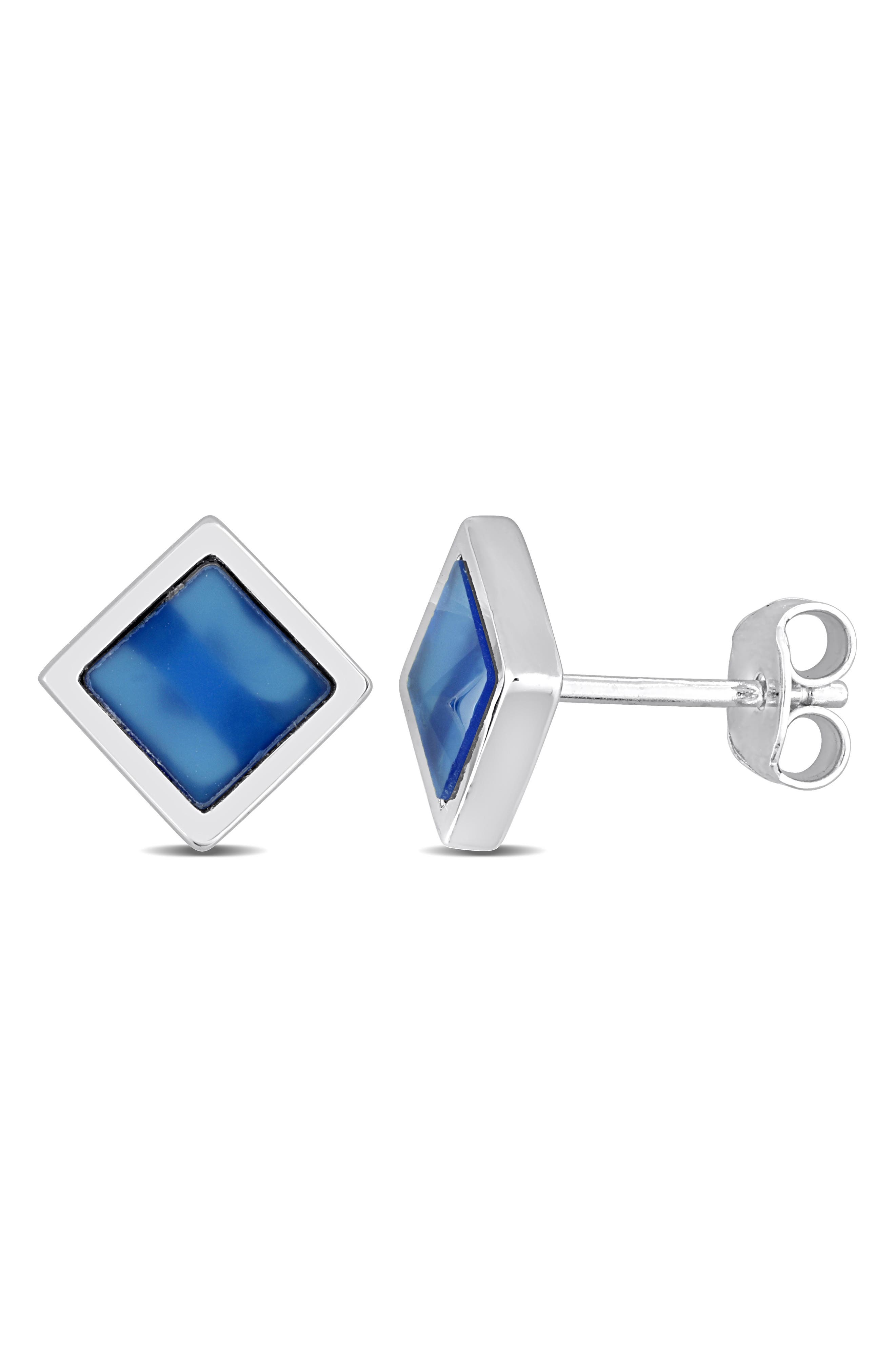 DELMAR Men's Agate Stud Earrings