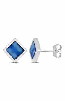 Men's Agate Stud Earrings