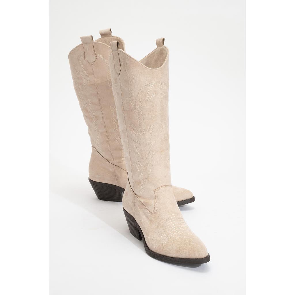 Prologue Shoes Liana Block Heel Western Boot In Neutral