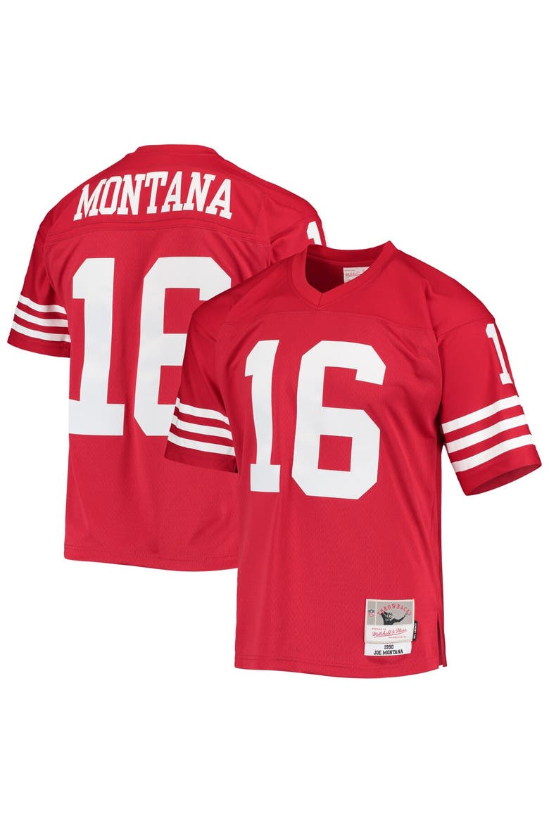 Men's Mitchell & Ness Joe Montana Scarlet San Francisco 49ers Legacy Replica Jersey, Main, color, Scarlet