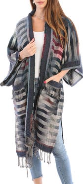 SAACHI Retro Gradient Stripe Ruana
