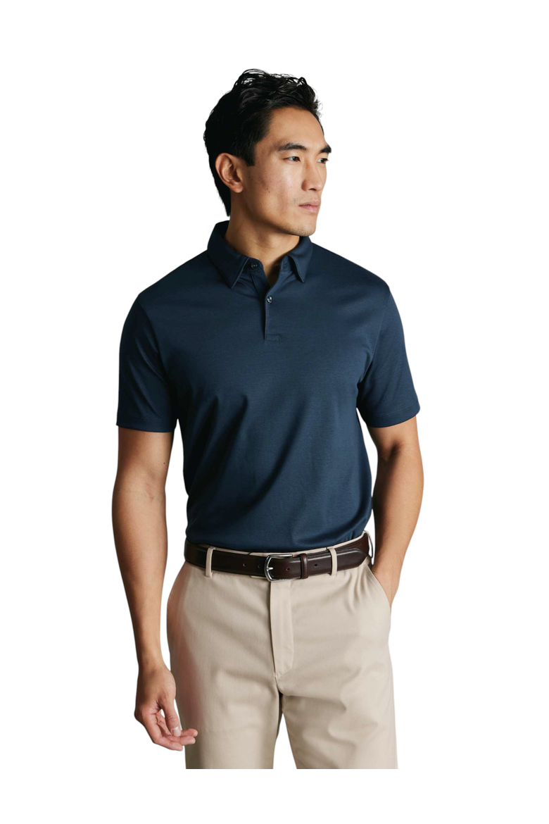 Short Sleeve Jersey Polo, Main, color, Petrol Blue