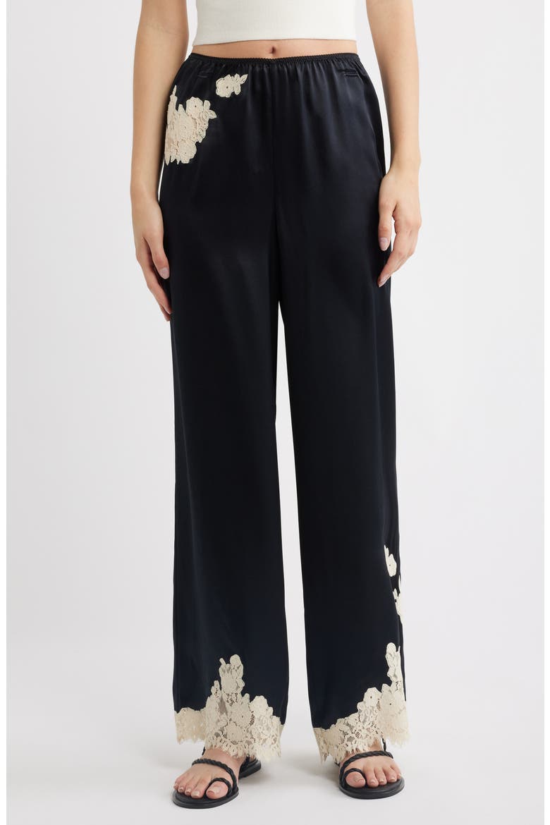 Lavon Silk Wide Leg Pants, Main, color, BLACK WCL