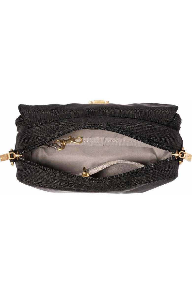 BAGGALLINI Coastal Flip Lock Camera Bag Crossbody, Alternate, color, Black With Gold Hardware