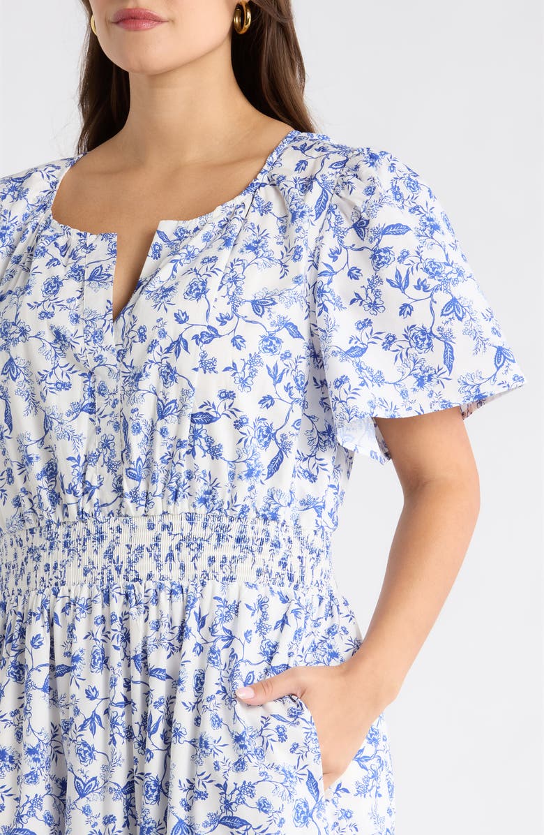 SUGARLIPS Francine Toile Fabiola Ruffle Maxi Dress, Alternate, color, White Blue