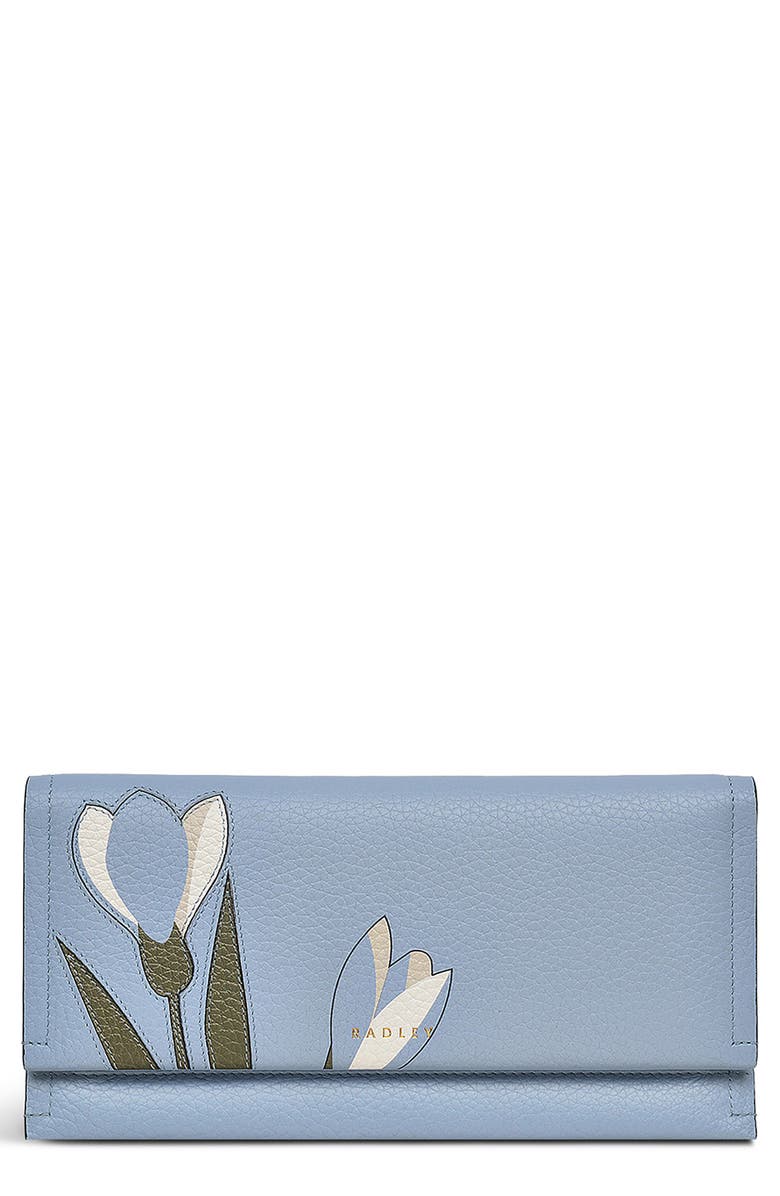 Radley Oak Street Snowdrops Large Wallet, Main, color, Smoke Blue