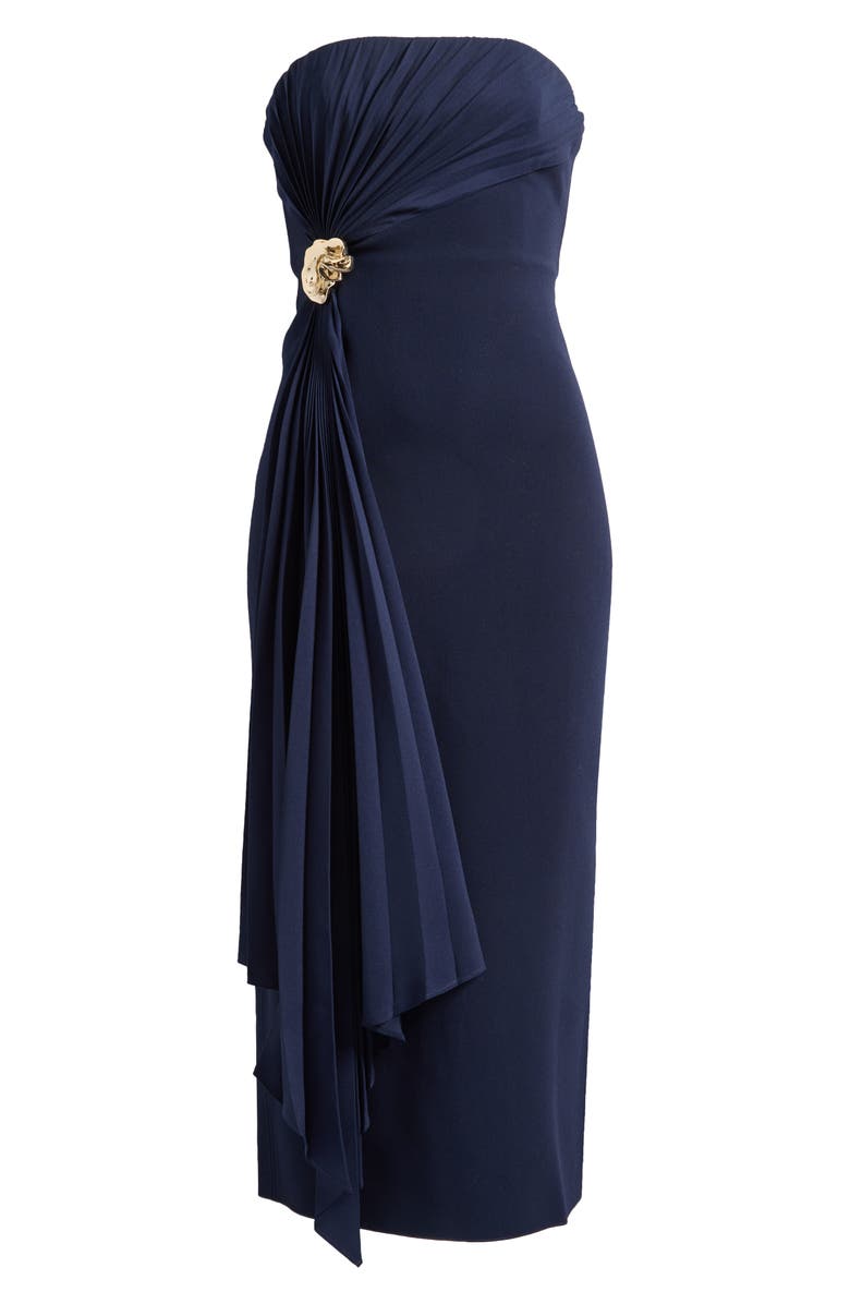 Acler Whitnell Strapless Draped Cocktail Dress, Alternate, color, Navy