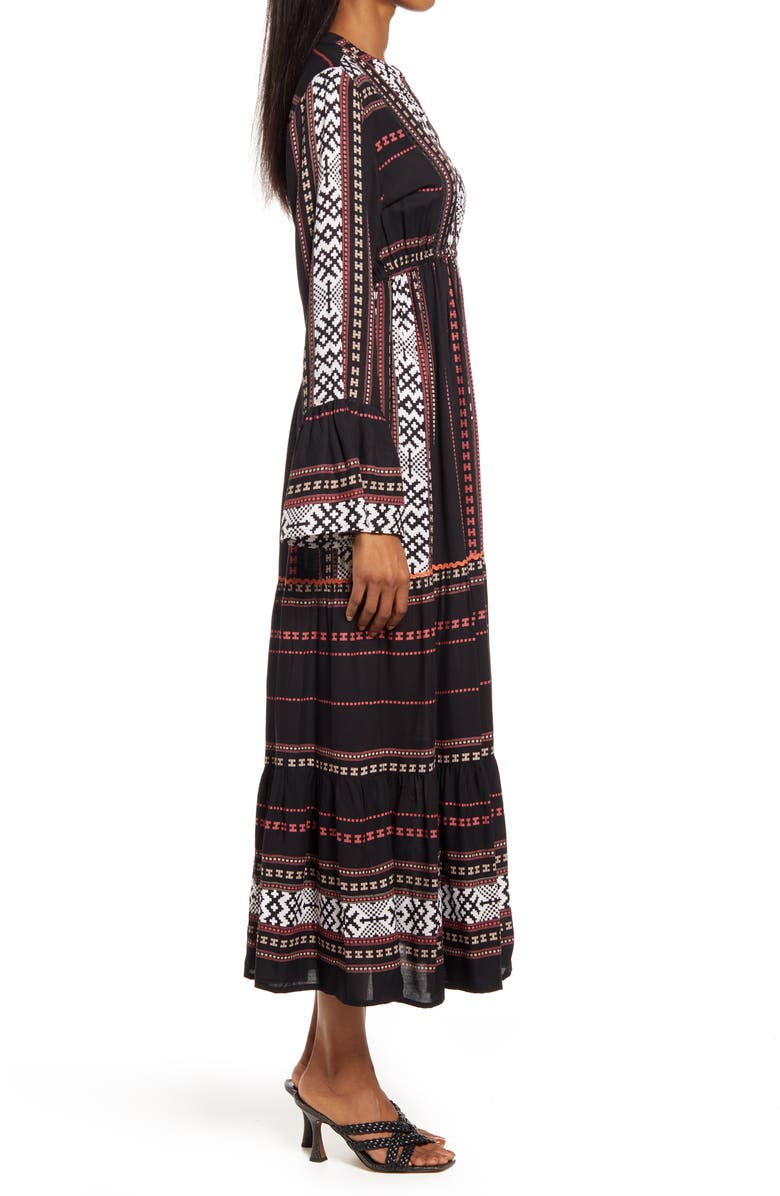 AREA STARS Hudson Southwest Border Print Long Sleeve Maxi Dress, Alternate, color, 