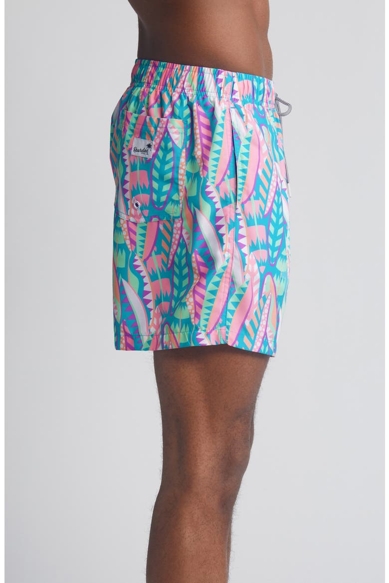 Long Board Mid Length Swim Trunks, Alternate, color, TEAL