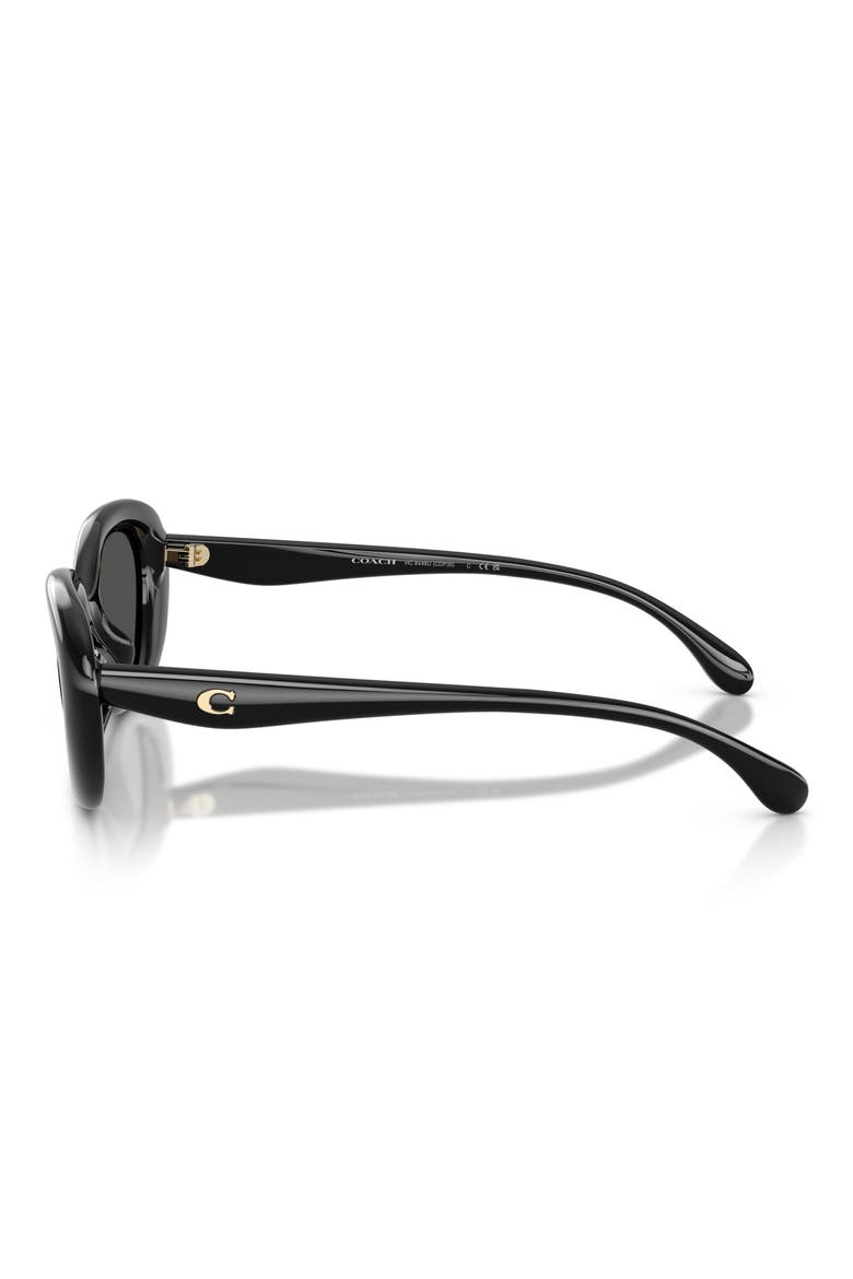 54mm Pillow Oval Sunglasses, Alternate, color, BLACK / GREY SOLID
