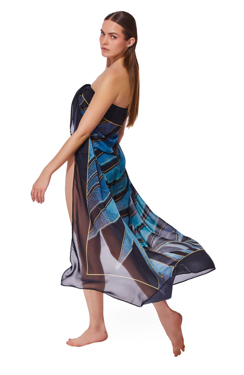 Gottex Willow Pareo, Alternate, color, Black-Blue