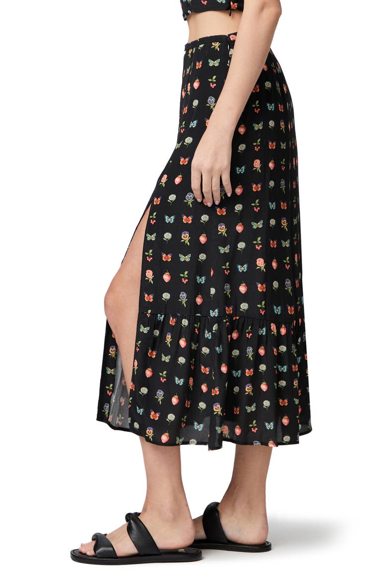Marah Side Slit Midi Skirt, Alternate, color, BLACK