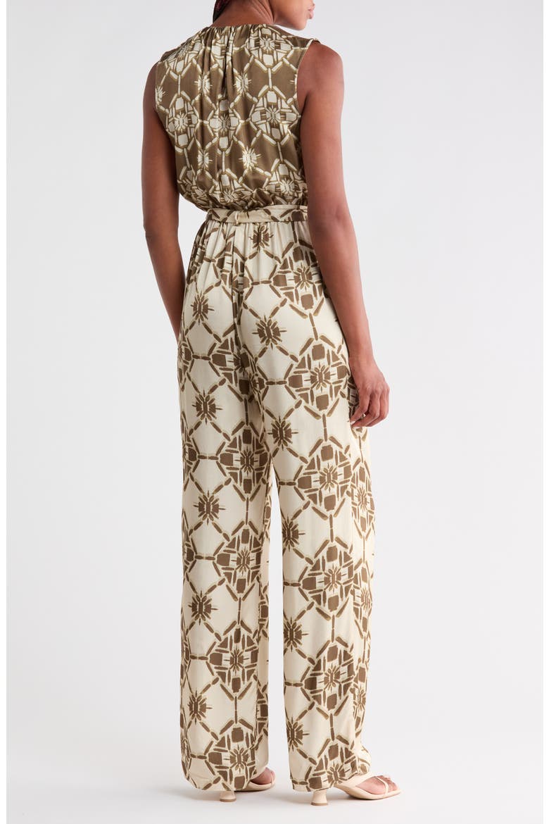 Noelia Printed Wide Leg Jumpsuit, Alternate, color, OLIVE TILE PRINT