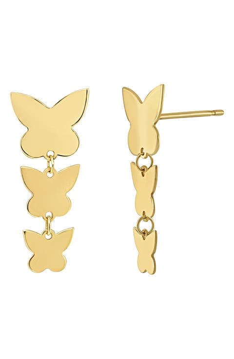14K Gold Butterfly Drop Earrings (Nordstrom Exclusive)