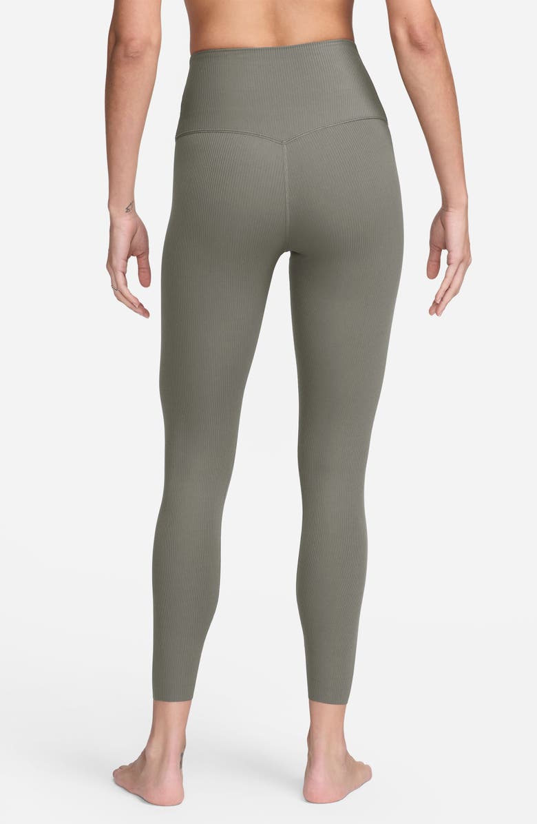 Nike Zenvy Gentle Support High Waist Rib Leggings, Alternate, color, 320 Ltarmy/Black