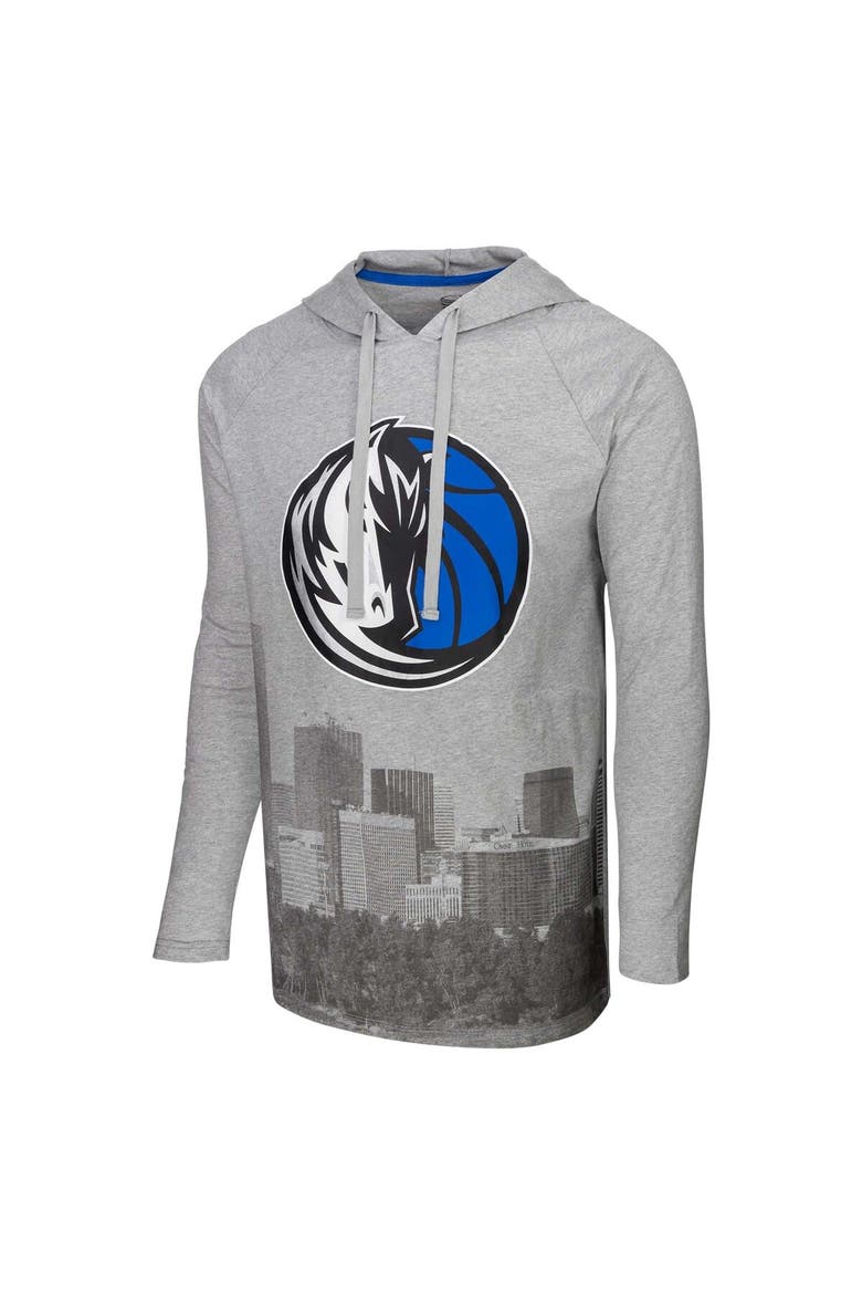 Men's Stadium Essentials Heather Gray Dallas Mavericks Atrium Raglan Long Sleeve Hoodie T-Shirt, Alternate, color, Heather Gray
