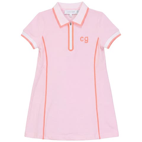 Girls Pique Polo Dress with Contrast Trim