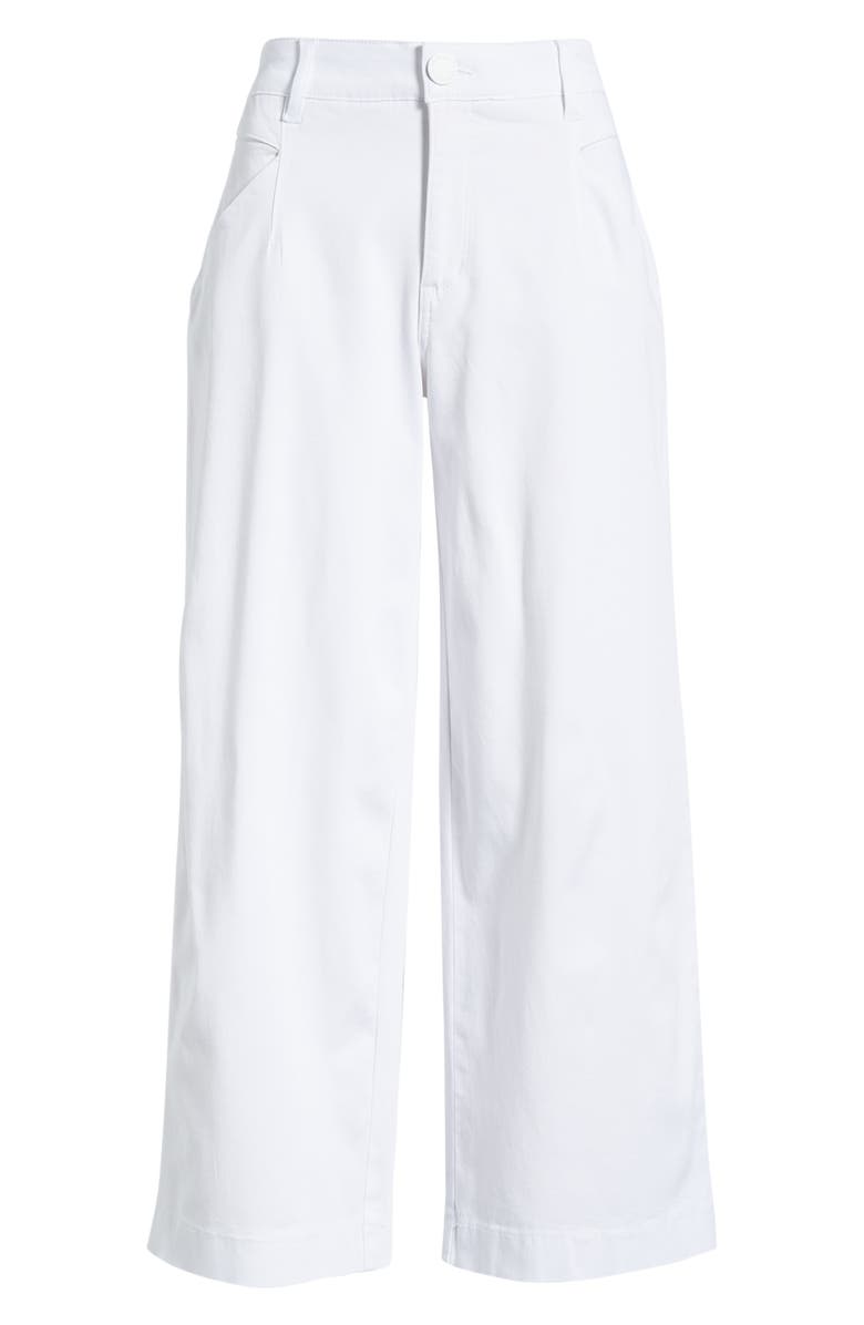 Wit 
Wisdom Wyatt Skyrise Crop Wide Leg Twill Pants, Alternate, color, Optic White