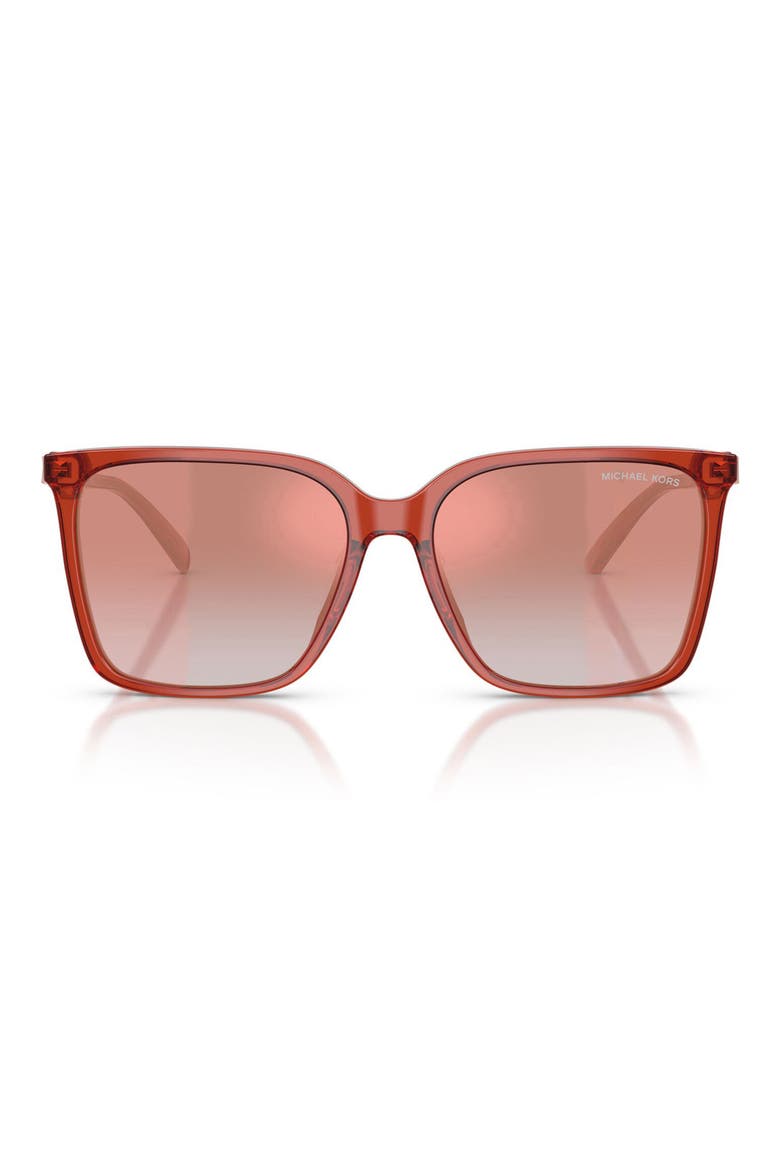 Canberra 56mm Square Sunglasses, Main, color, SOFT PINK / PINK MIRROR