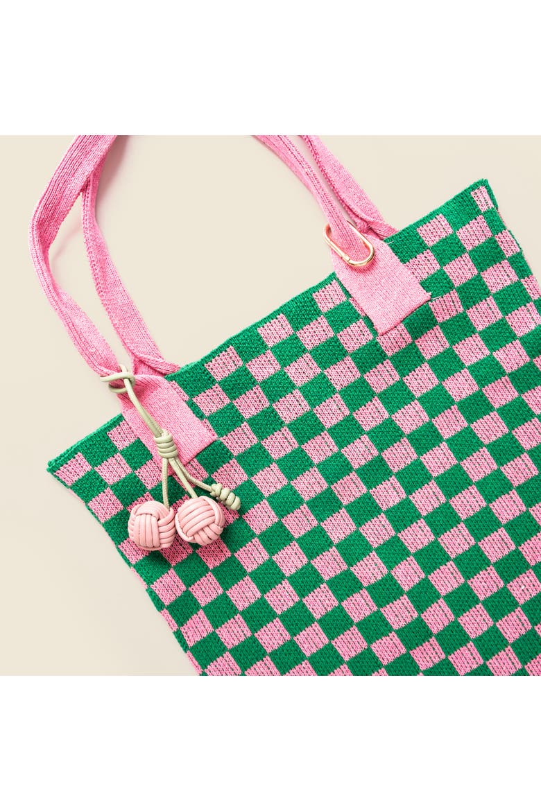 Vegan Leather Tassel Bag Charm, Alternate, color, Pink & Sage