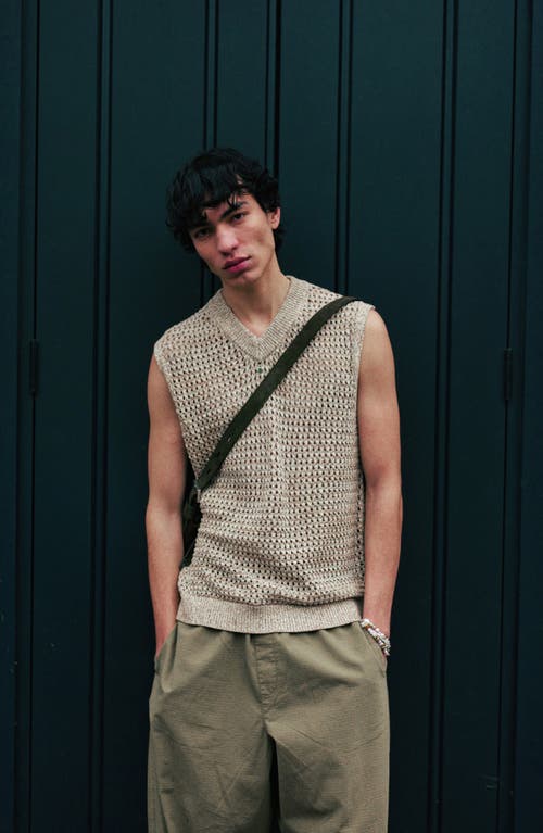 TOPMAN TOPMAN TWISTED OPEN STITCH SWEATER VEST 