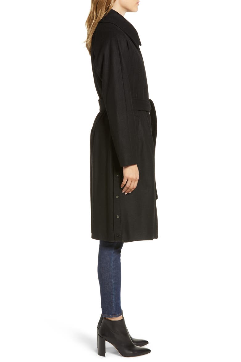 Wool Blend Trench Coat, Alternate, color, BLACK