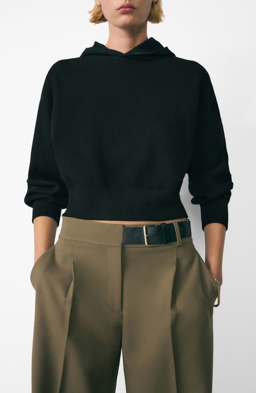 Mango Hooded Sweater In Black