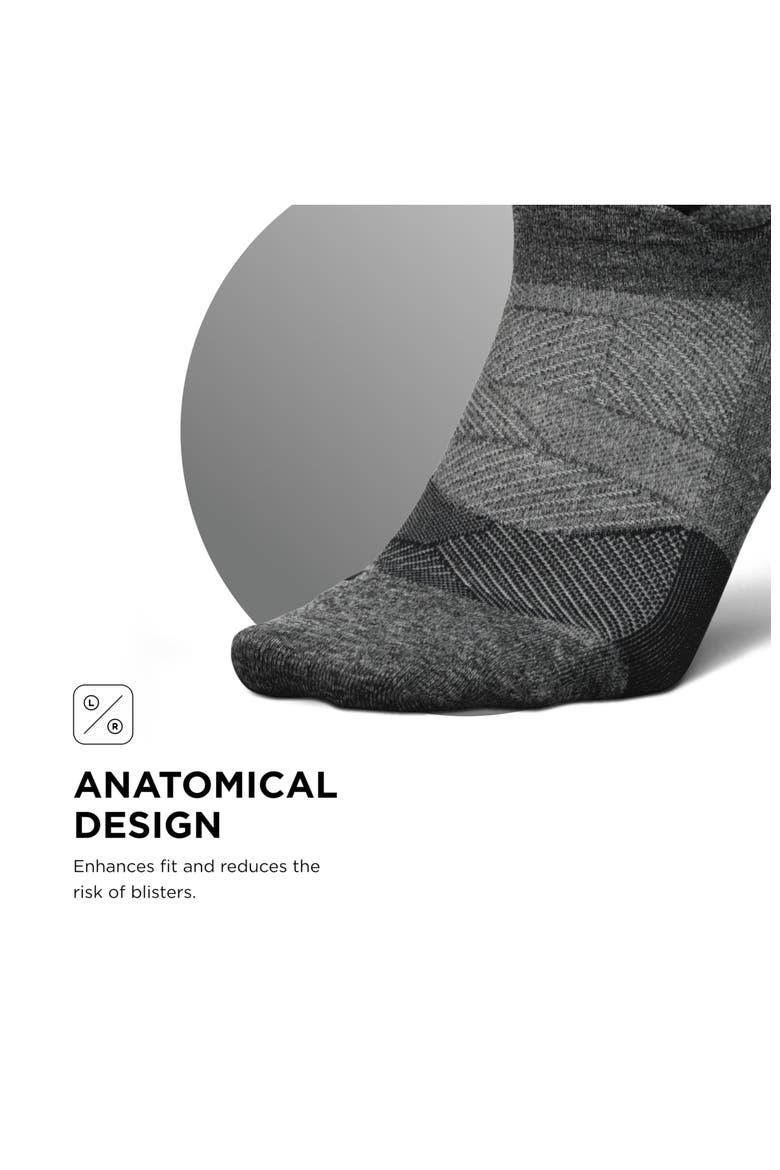 Elite Light Cushion No Show Tab Athletic Ankle Socks  Sport Sock with Targeted Compression, Alternate, color, Stone Grey