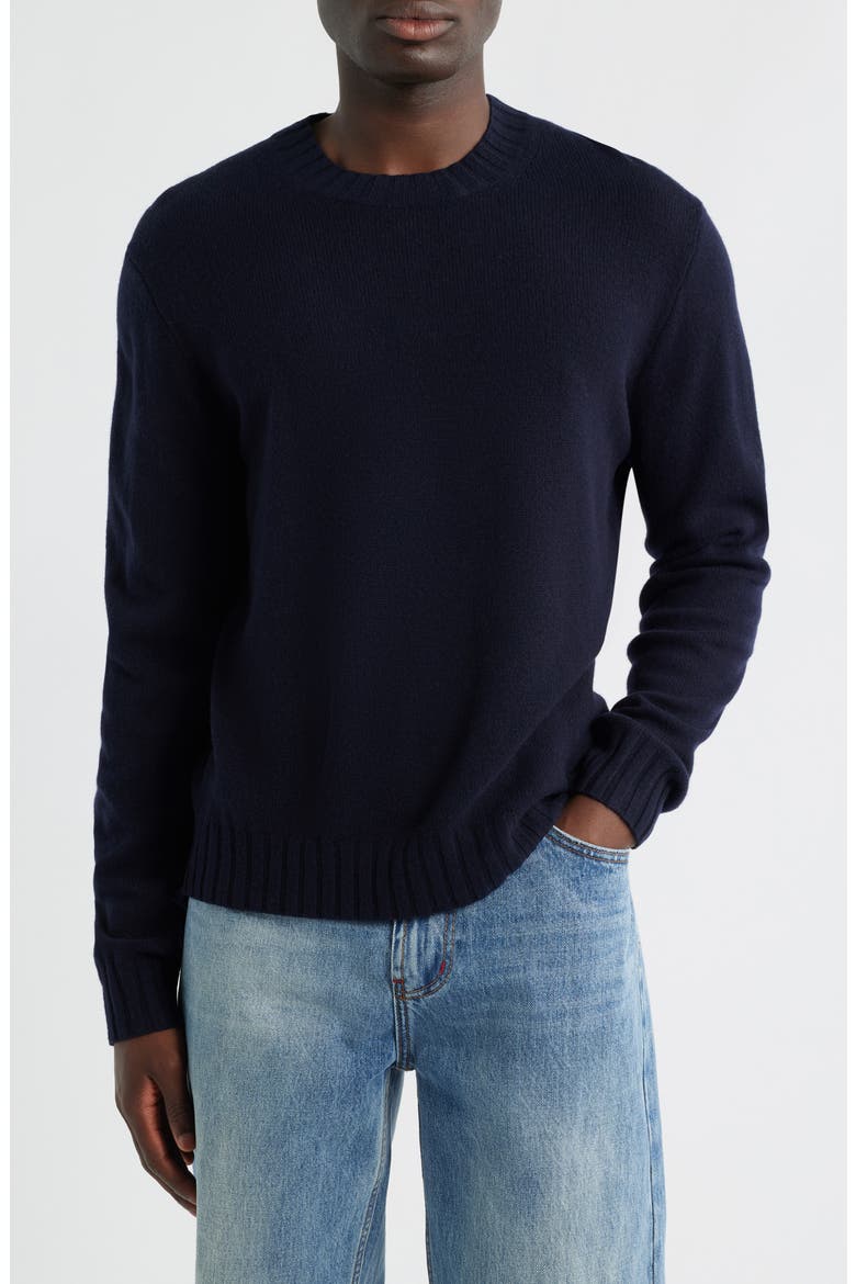 Crewneck Heritage Merino Wool Sweater, Main, color, NAVY