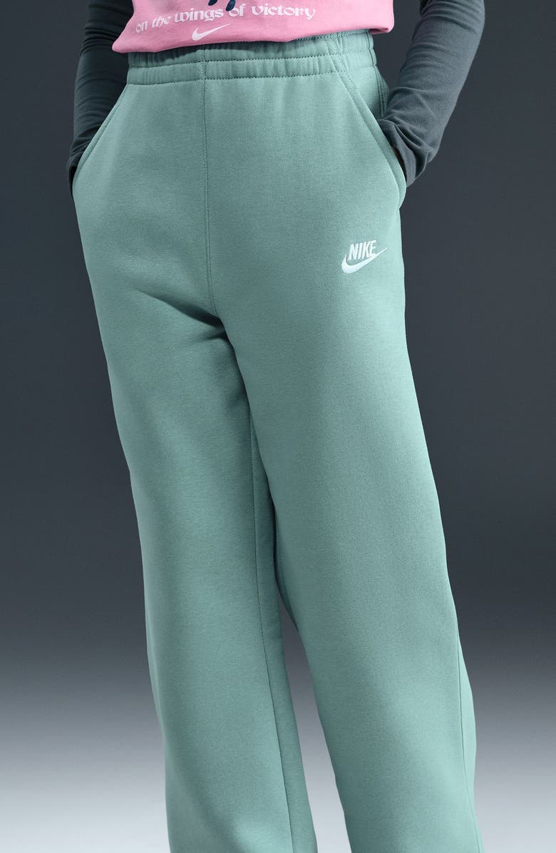 Nike Kids' Sportswear Club Fleece Wide Leg Sweatpants, Alternate, color, Cannon/ Cannon/ White