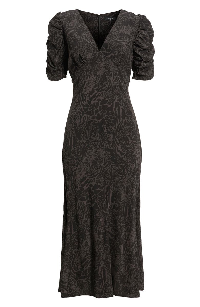 Rails Zariah Mixed Animal Print Midi Dress, Alternate, color, Charcoal Mixed Animal