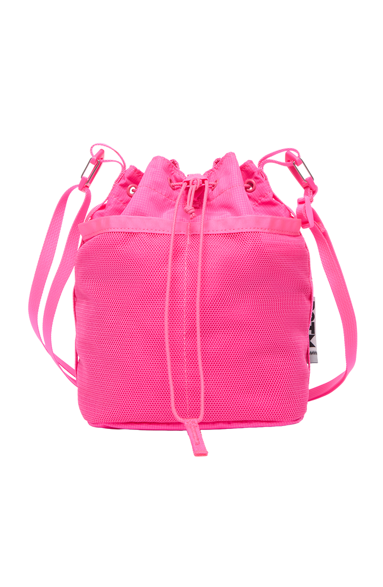 Baboon to the Moon Drawstring Crossbody Pouch, Main, color, Hyper Pink