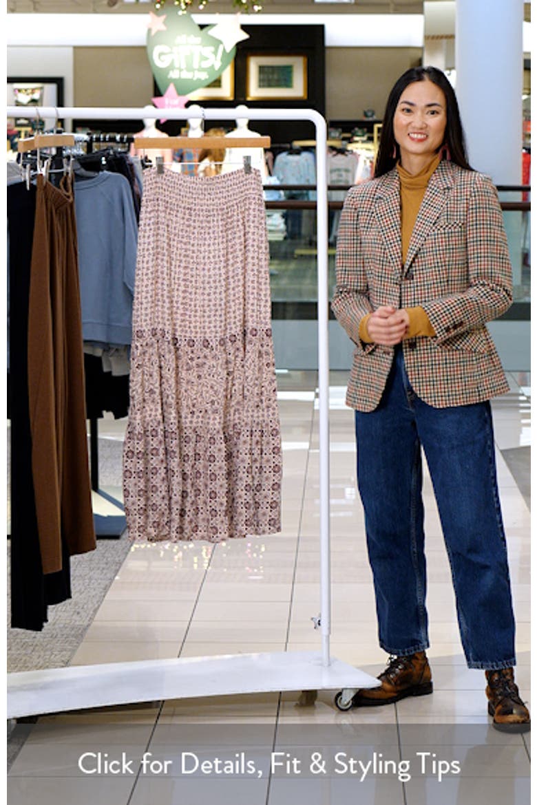 Woodstock Floral Print Tiered Maxi Skirt video