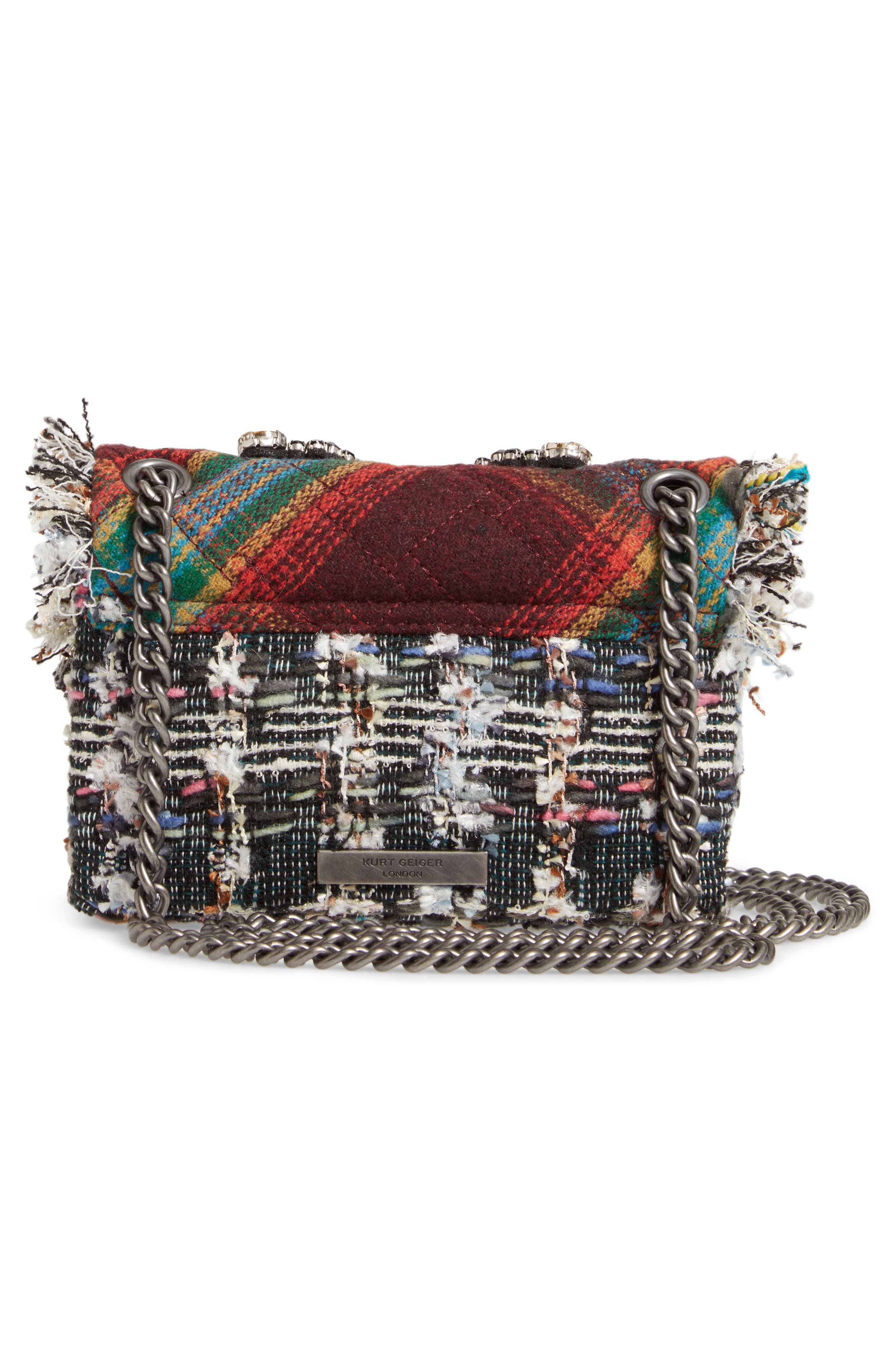 Kurt Geiger London Mini Kensington-X Tweed Shoulder Bag, Alternate, color, 