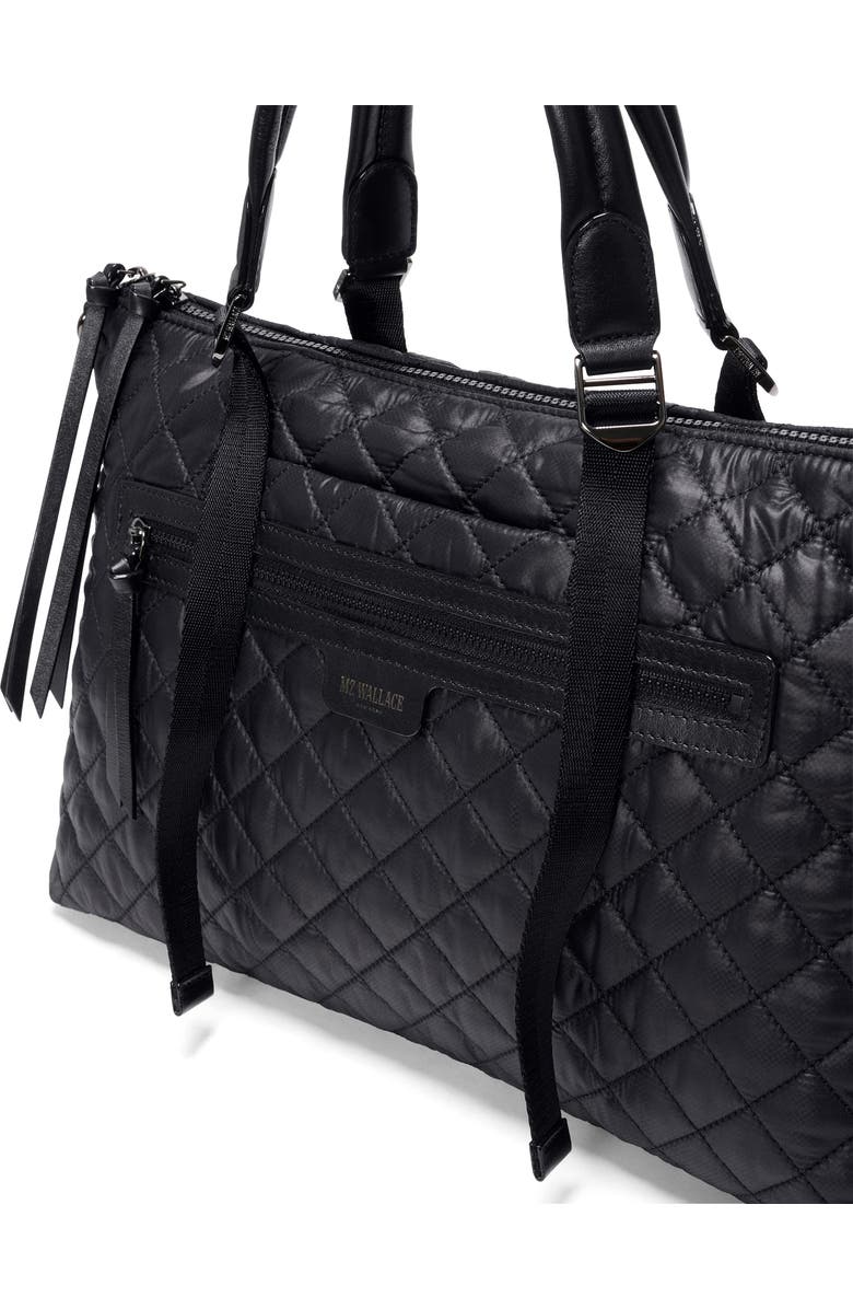 MZ Wallace Medium Park Quilted Nylon Satchel, Alternate, color, Black