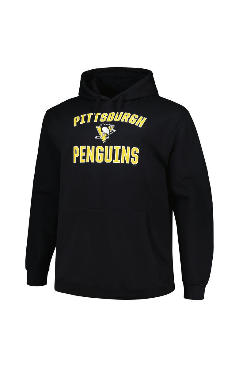 PROFILE Men's Profile Black Pittsburgh Penguins Big & Tall Arch Over Logo Pullover Hoodie, Alternate, color, Black