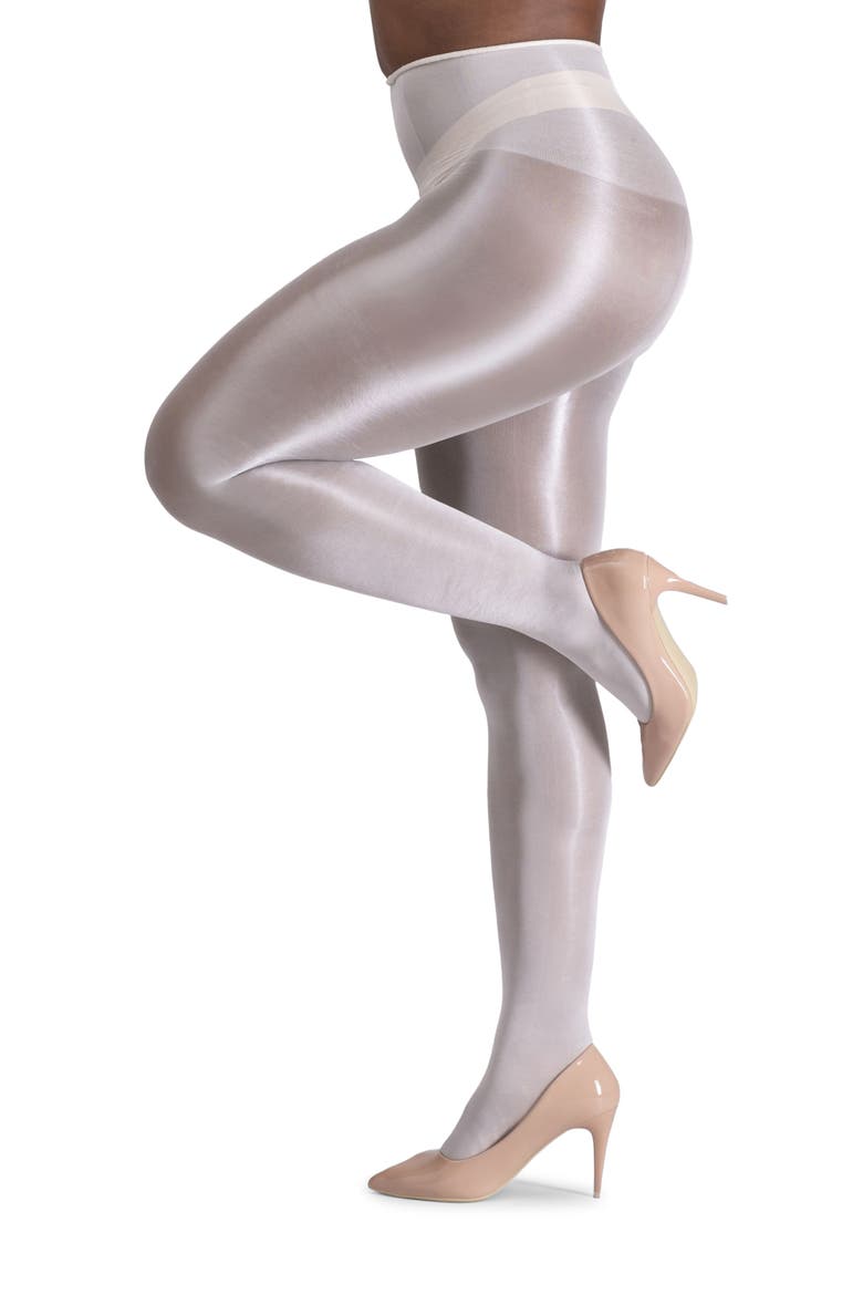 Lustrous Silky Shiny 40-Denier Semi-Opaque Tights, Main, color, WHITE