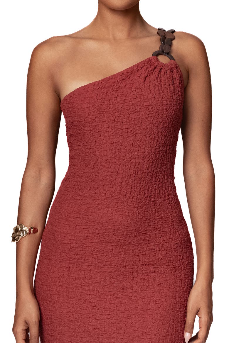 Summer in Capri One-Shoulder Maxi Dress, Alternate, color, TERRA COTTA