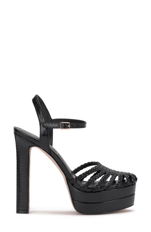 Jessica Simpson Inaia Womens Woven Faux Leather Pumps In Black