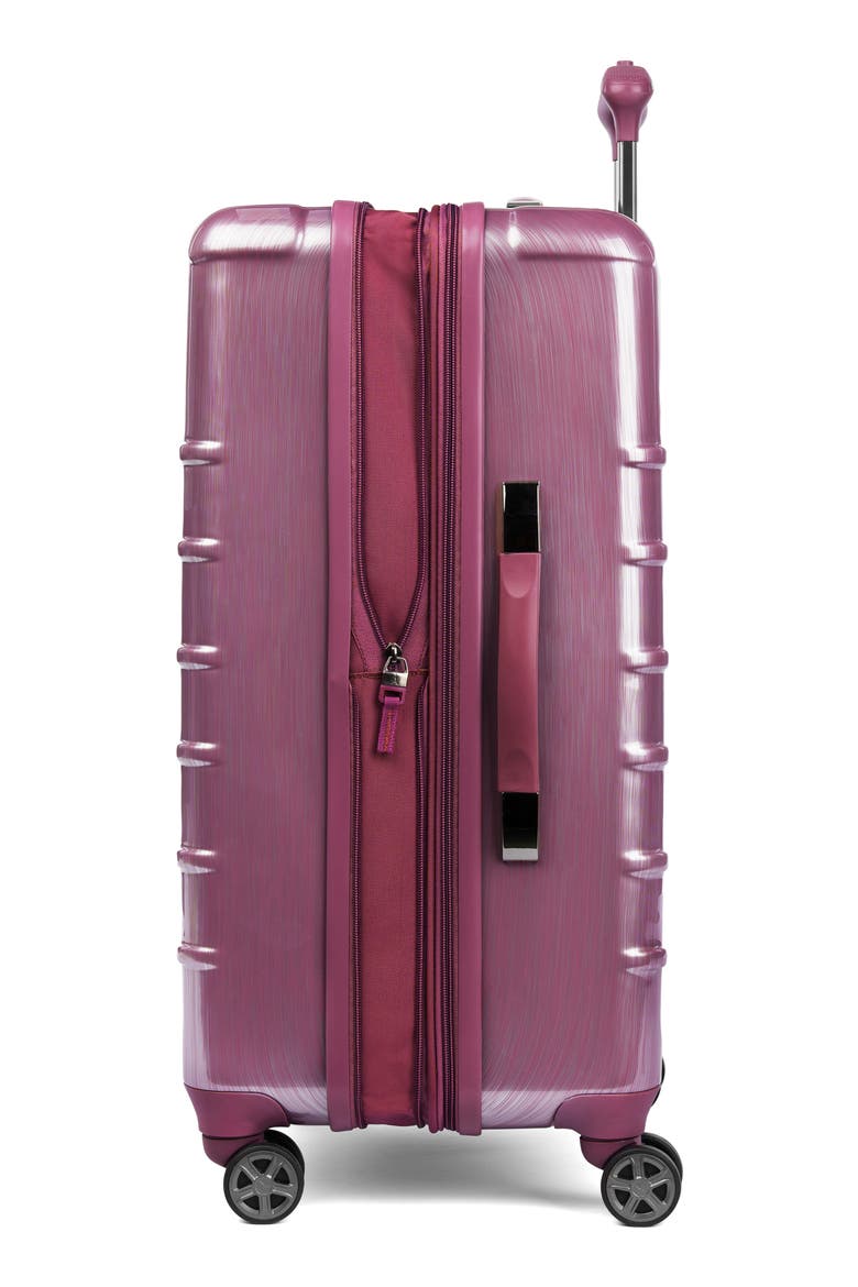 Rollmaster™ Lite 24" Expandable Medium Checked Hardside Spinner Luggage, Alternate, color, MAGENTA