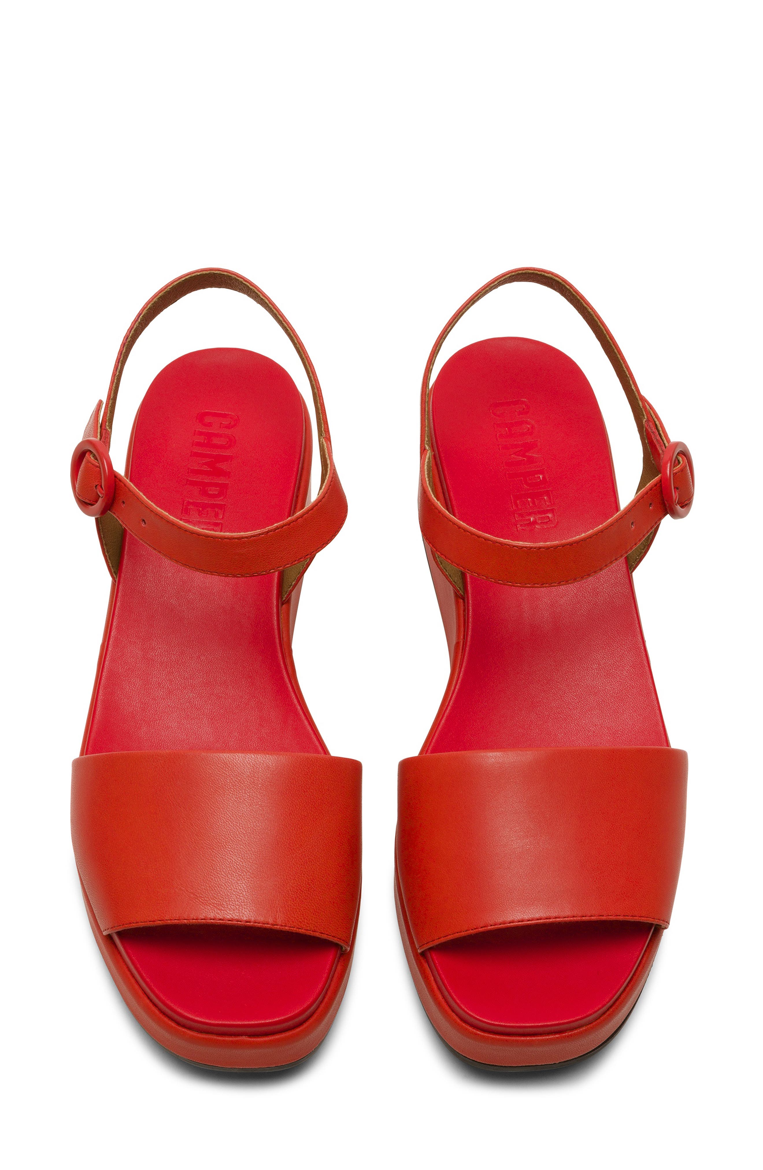 Camper Misia Platform Wedge Sandal, Alternate, color, Red