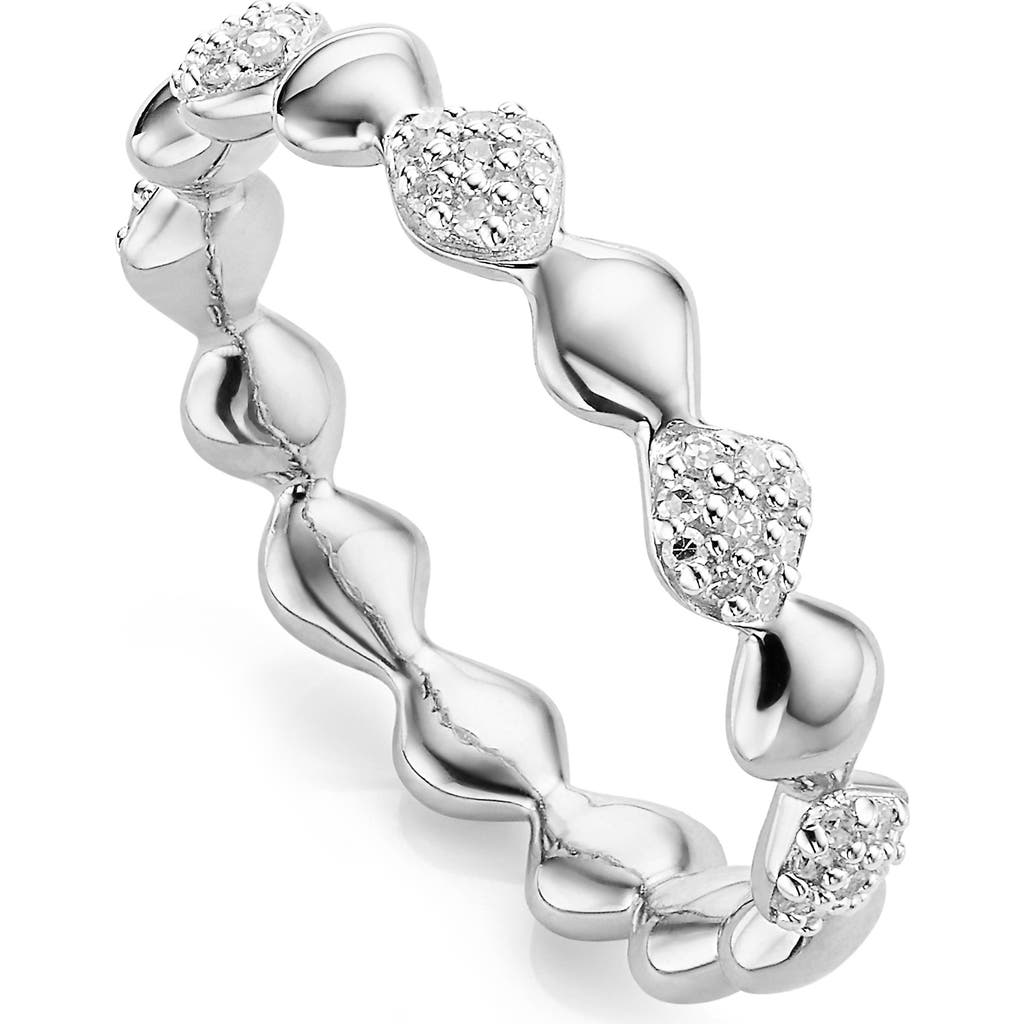 Monica Vinader Sterling Silver Nura Teardrop Mixed Eternity Diamond Ring Diamond In Silver/diamond