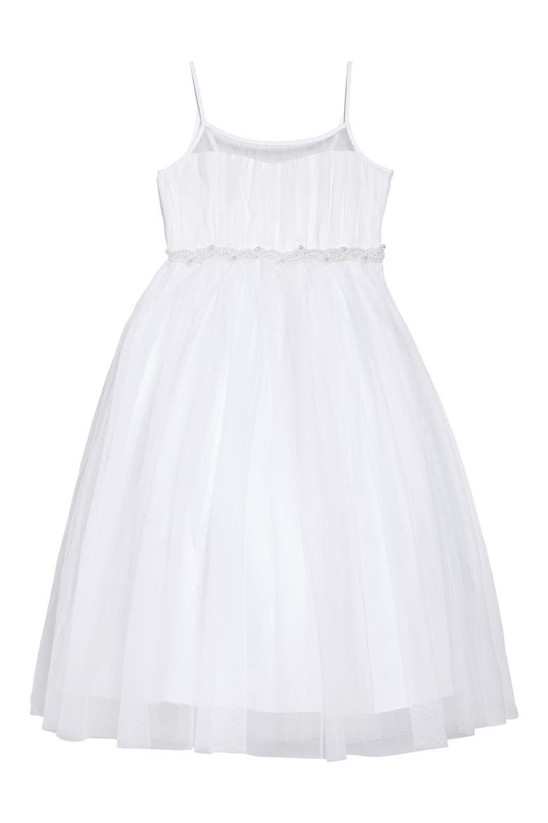Iris & Ivy Beaded Tulle First Communion Dress & Bolero Jacket Set, Alternate, color, WHITE